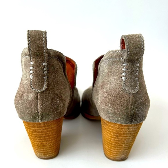 Jeffrey Campbell Rosalee Booties Block Heel Ankle Boots Gray Taupe Suede Size 7 - Picture 11 of 16